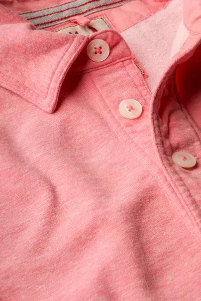 Relwen - Loopback L/S Polo - Pink Heather