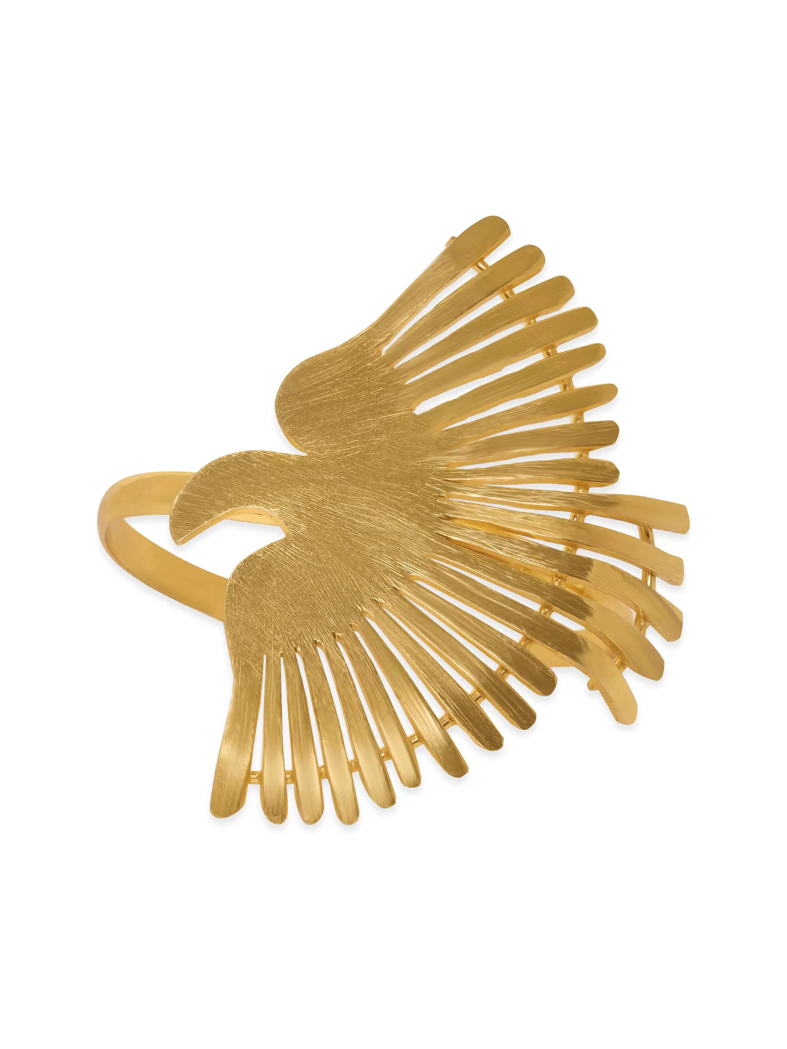 Rubans 22K Gold plated bird motif Contemporary statement adjustable bracelet