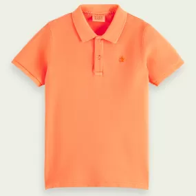 Scotch & Soda Boys Short Sleeve Pique Polo_ Peach 170570