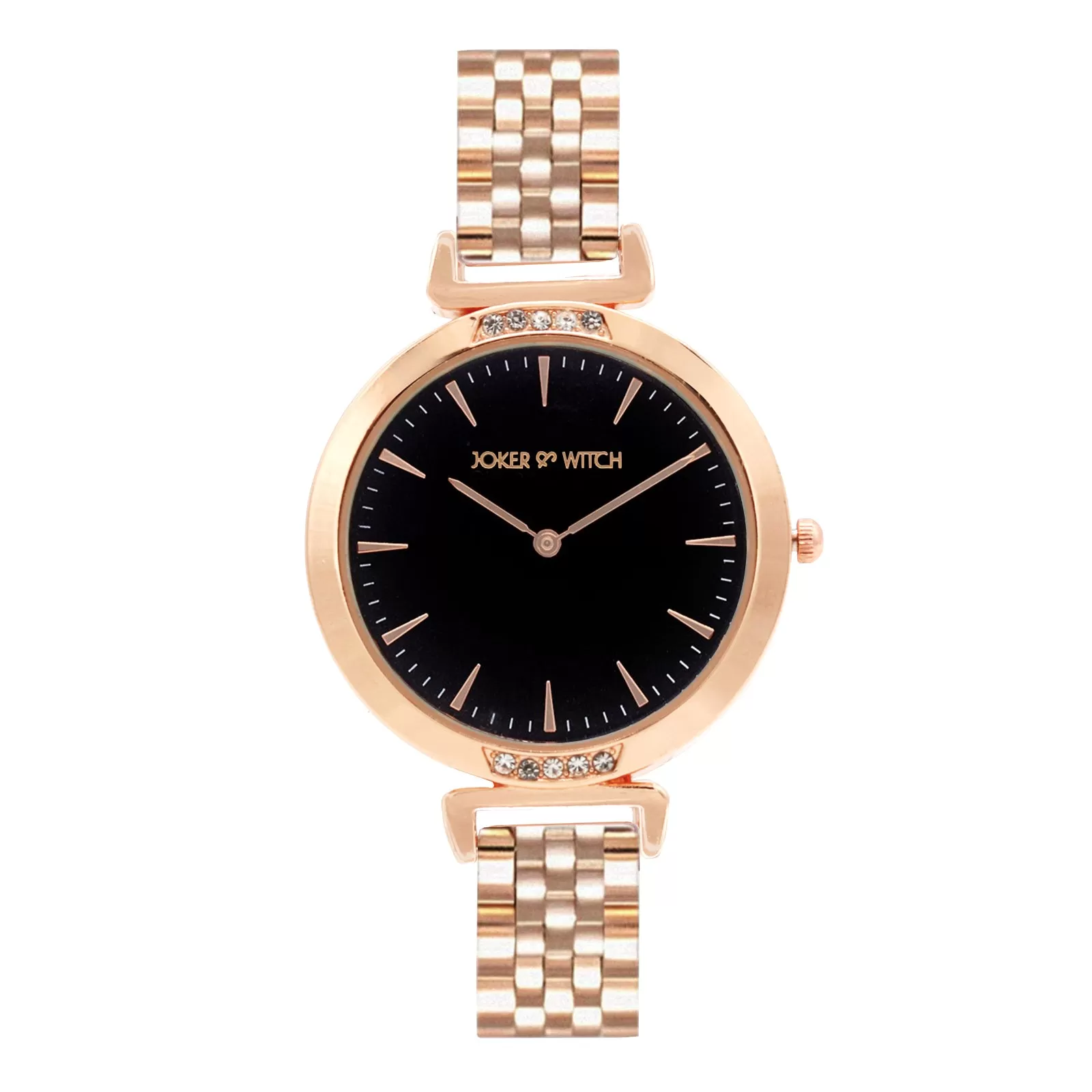 Tallie Black Dial Rosegold Watch Bracelet Stack