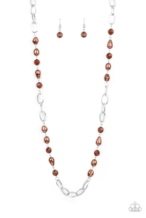 Tea Party Tango - Brown Paparazzi Necklace