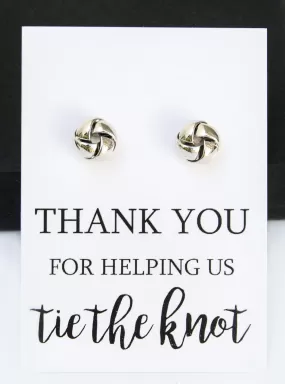 Thank You for Helping us Tie the Knot Silver Earrings