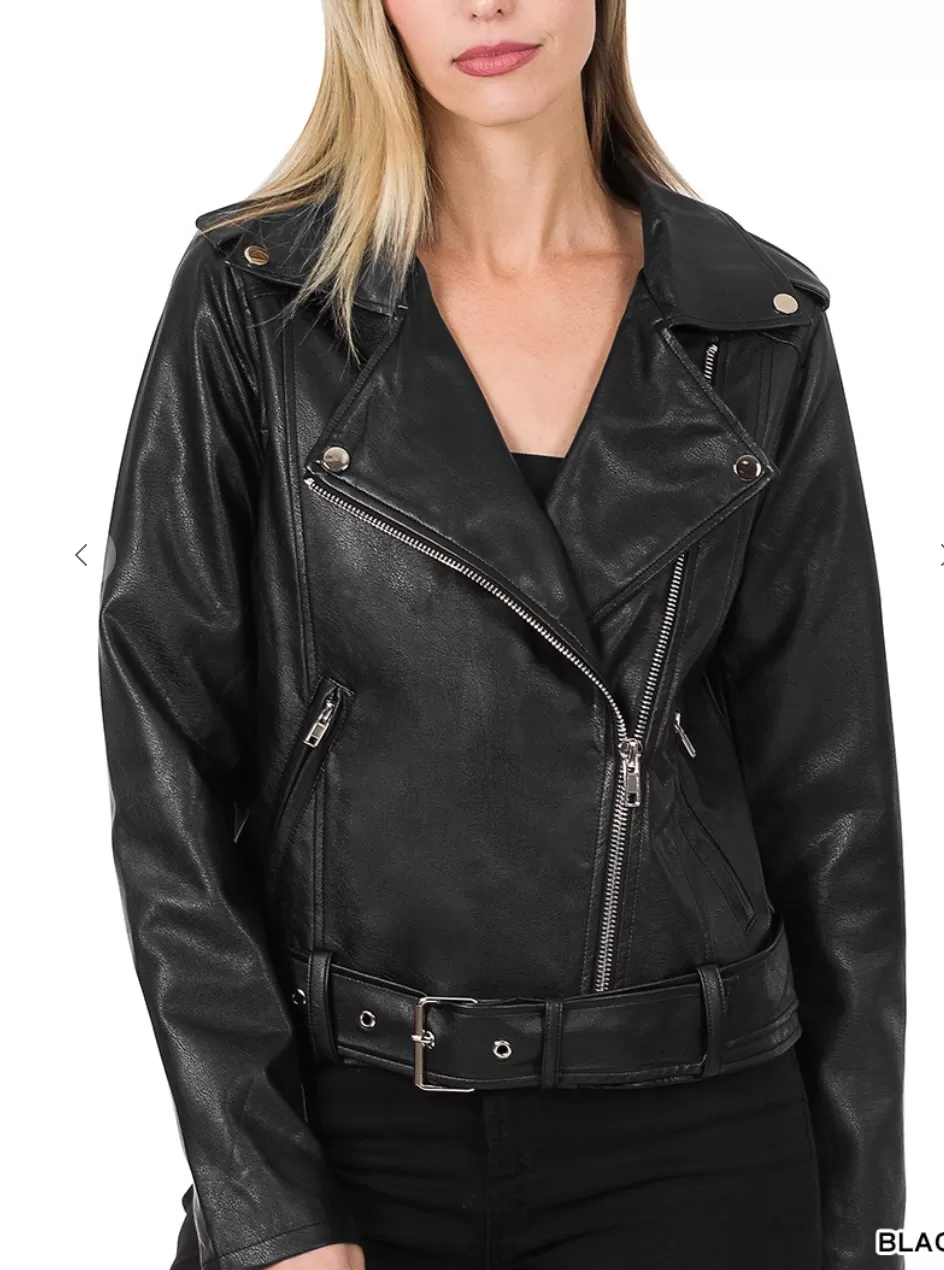 Vegan Leather Moto Jacket