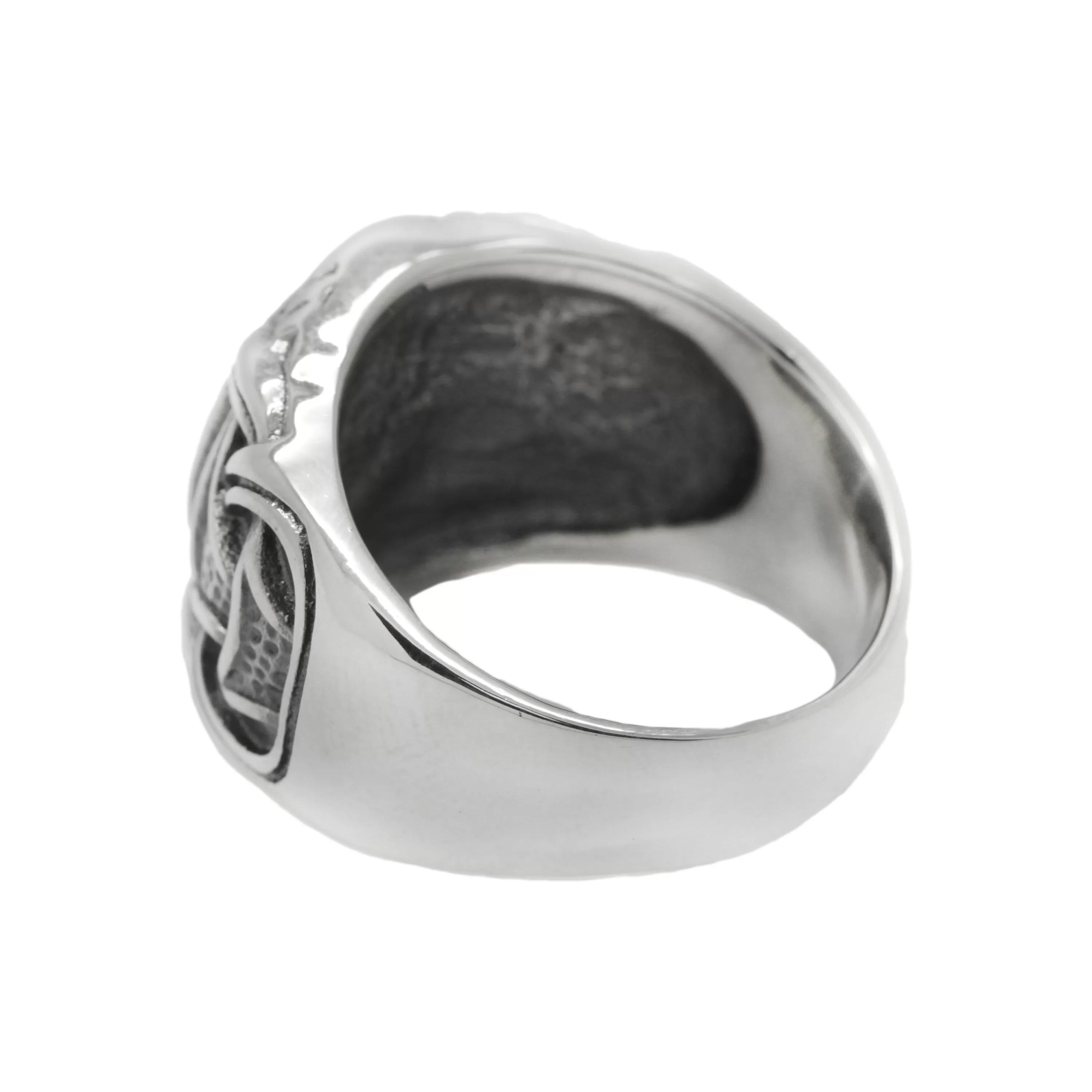 Viking Ring with Vegvisir Runic Compass, Nordic Jewelry Mens Sterling Silver Ring Signet