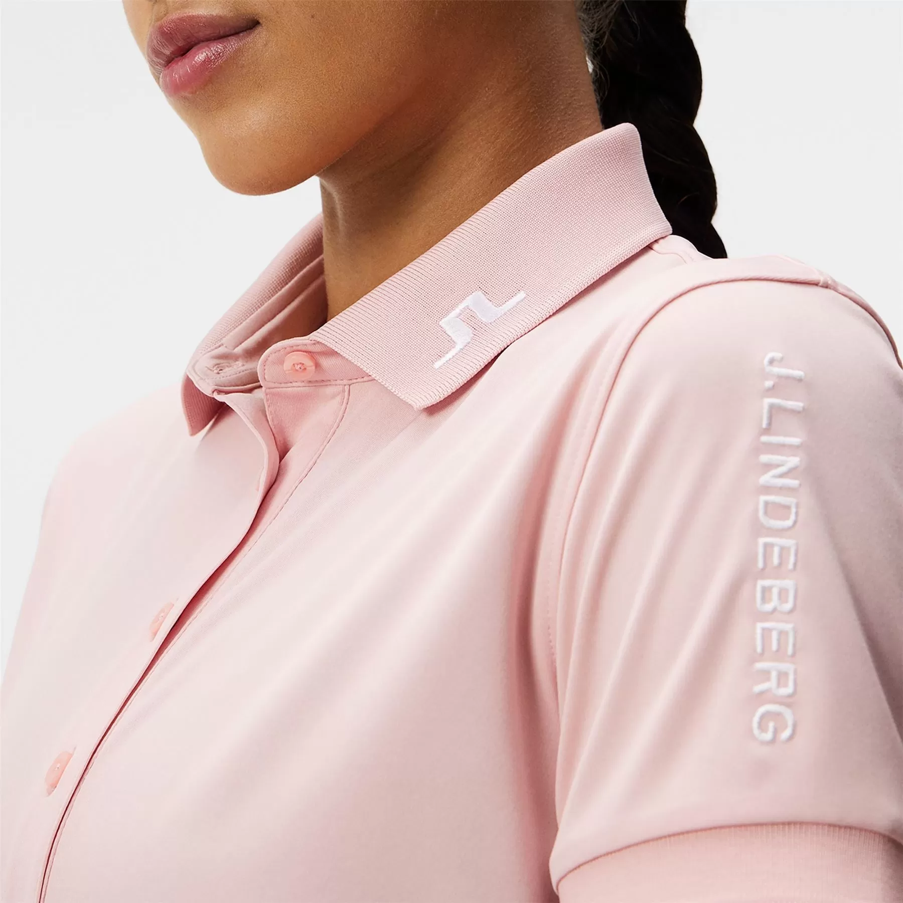 Womens Tour Tech TX Jersey Polo Powder Pink - SS24